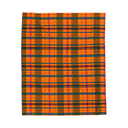 Cozy Plaid Velveteen Plush Blanket | Soft Throw for Fall, Home Décor, Gift for Him/Her, Autumn Vibes, Snuggle-Up Comfort
