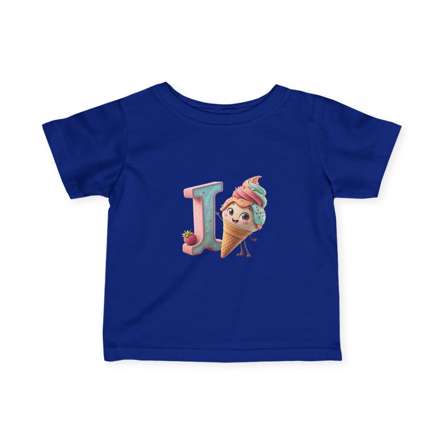 Ice Cream Letter J Infant Tee, Cute Baby Shirt, Kids Birthday Gift, Summer Outfit, Personalized Toddler Gift