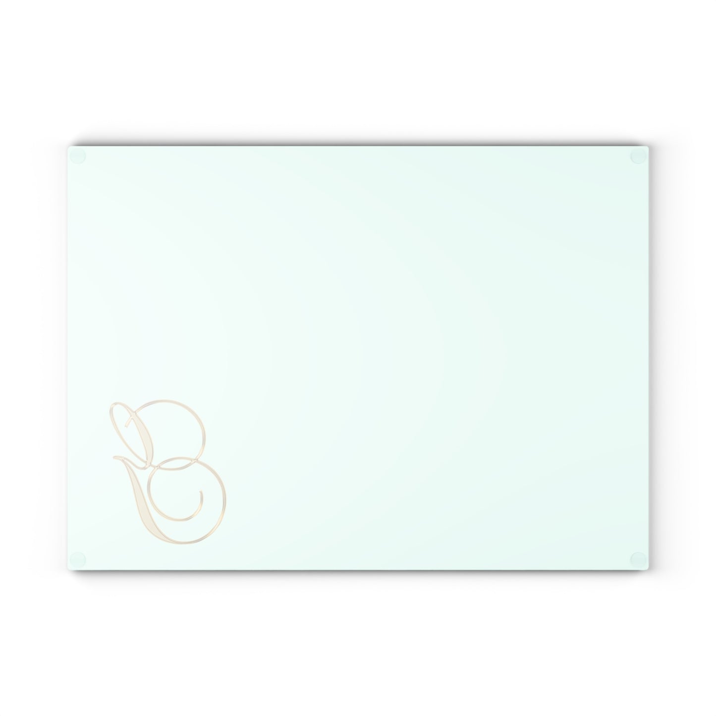 Monogram Glass Cutting Board – Elegant Mint or Clear Kitchen Chopping Board with Gold Script "G"