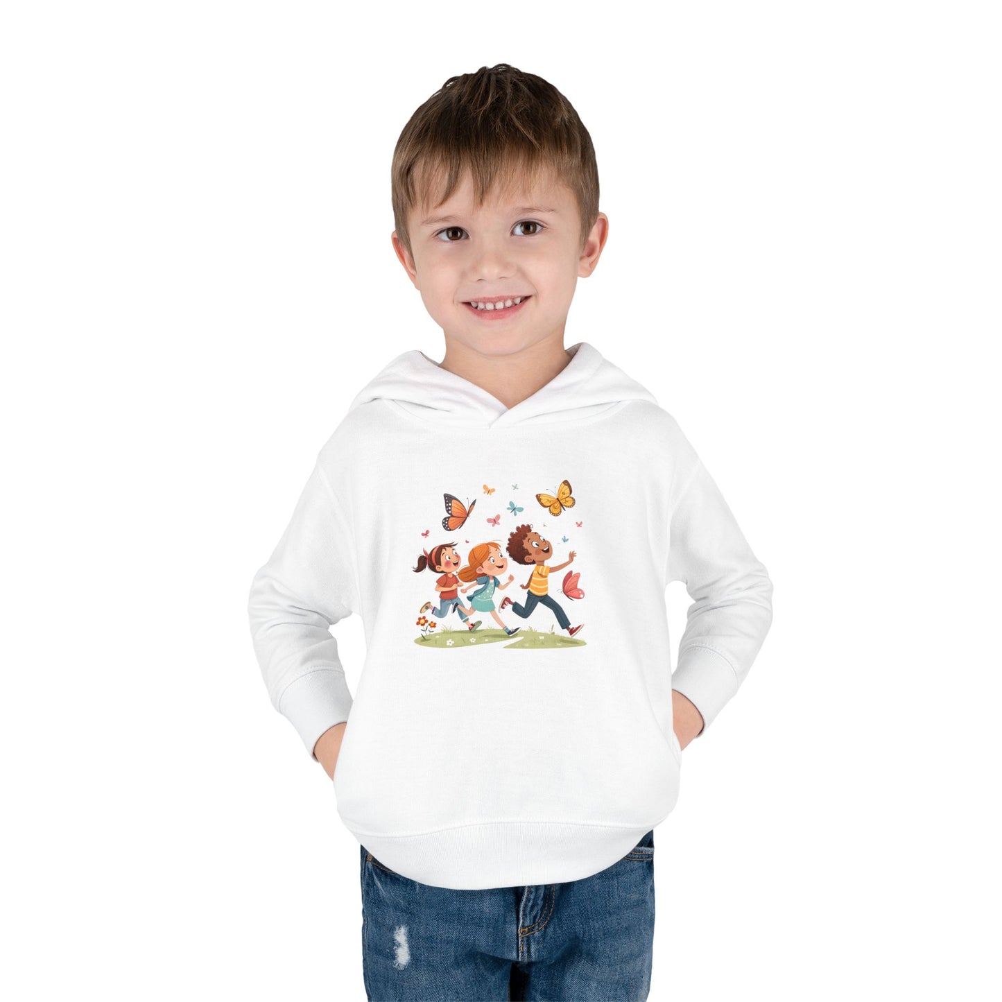 Butterfly Adventure Toddler Pullover Hoodie | Cute Kids Apparel, Fleece Hoodie, Toddler Gift, Outdoor Playwear, Spring Fashion