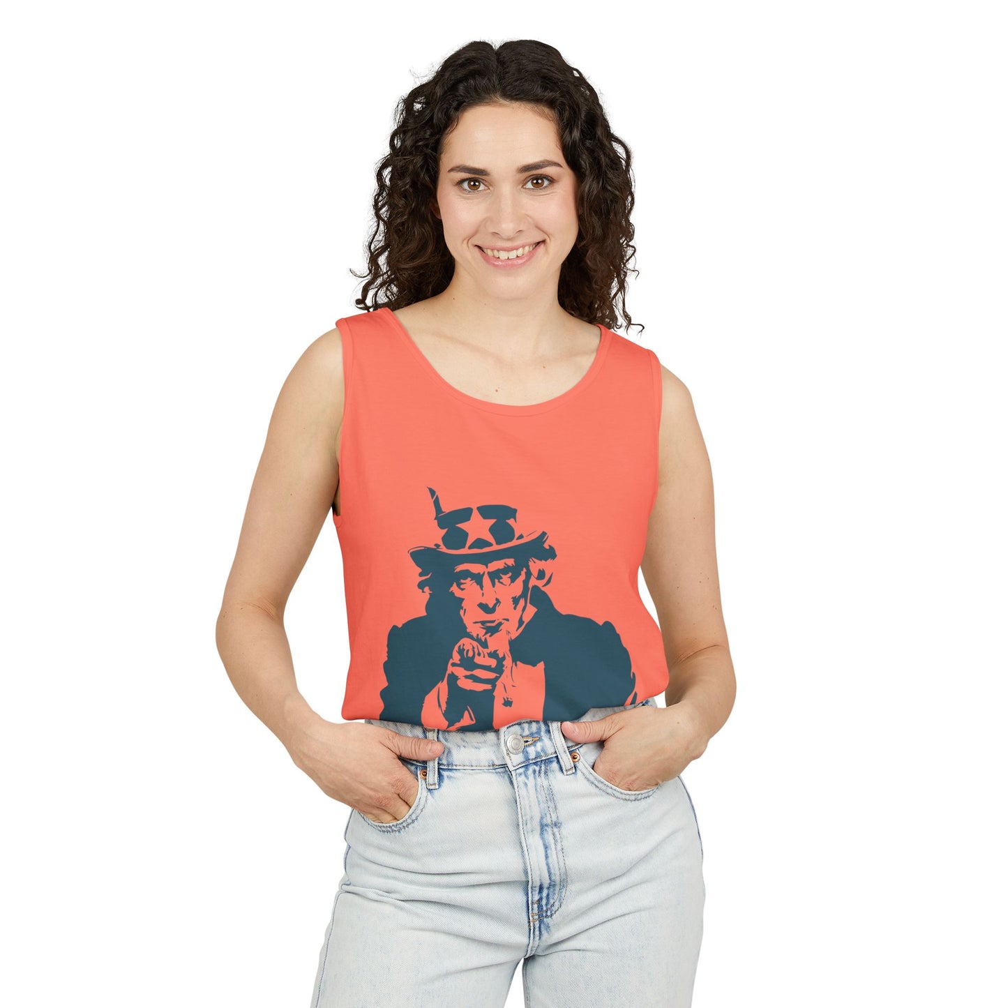 Unisex Garment-Dyed Tank Top with Patriotic Uncle Sam Design | Casual Summer Wear, Holiday BBQ, Independence Day, Gift Idea, Men's and [...]