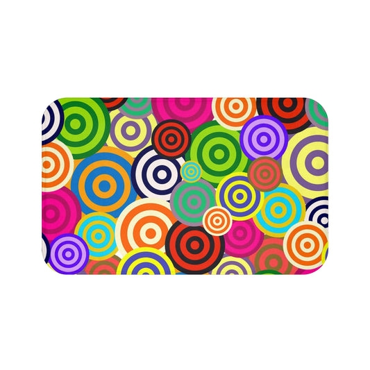 Colorful Circle Bath Mat, Vibrant Bathroom Decor, Fun Home Accents, Stylish Bath Accessories, Gift for Housewarming