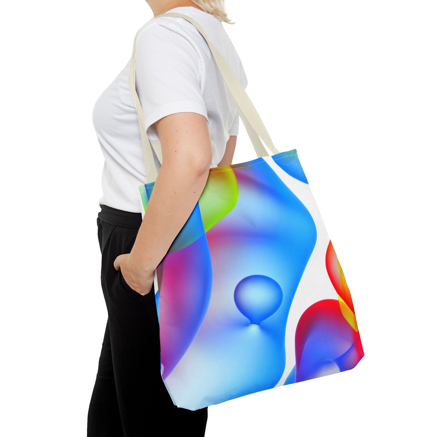 Vibrant Abstract Tote Bag, Colorful Beach Bag, Reusable Grocery Tote, Stylish Everyday Bag, Gift for Art Lovers
