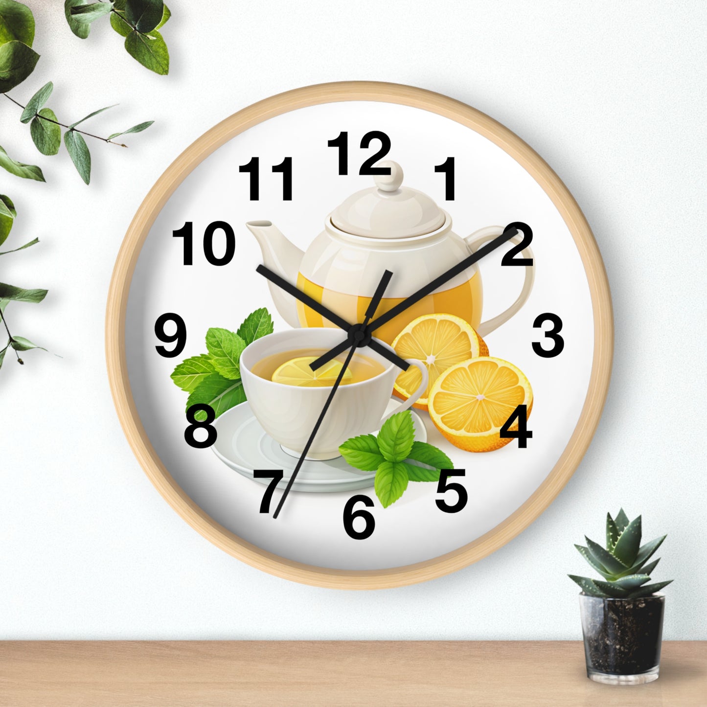 Lemon Tea Wall Clock - Charming Home Decor, Kitchen Wall Art, Gift for Tea Lovers, Modern Clock, Refreshing Vibes