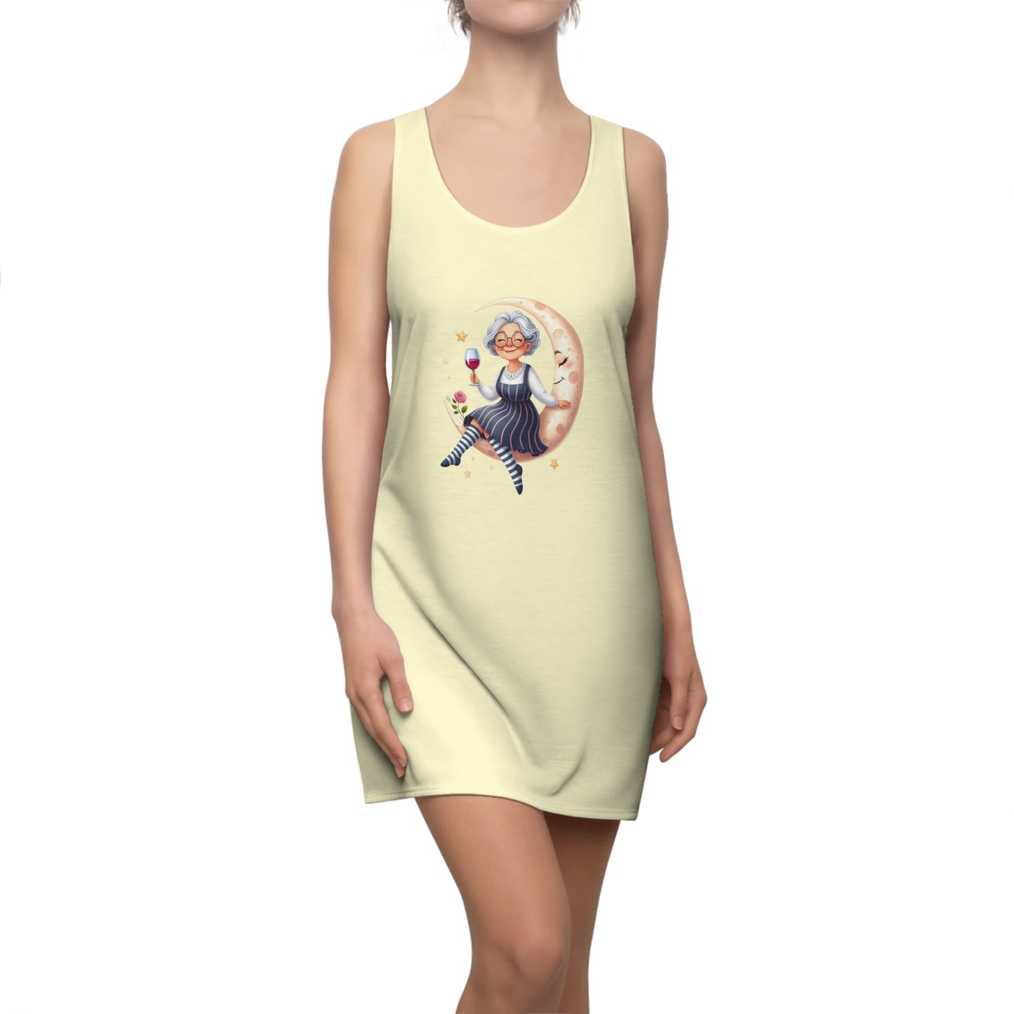 Chic Vintage Grandma Racerback Dress | Fun, Playful Dress for Summer, Women's Dress, Casual Dress, Birthday Gift, Unique Fashion