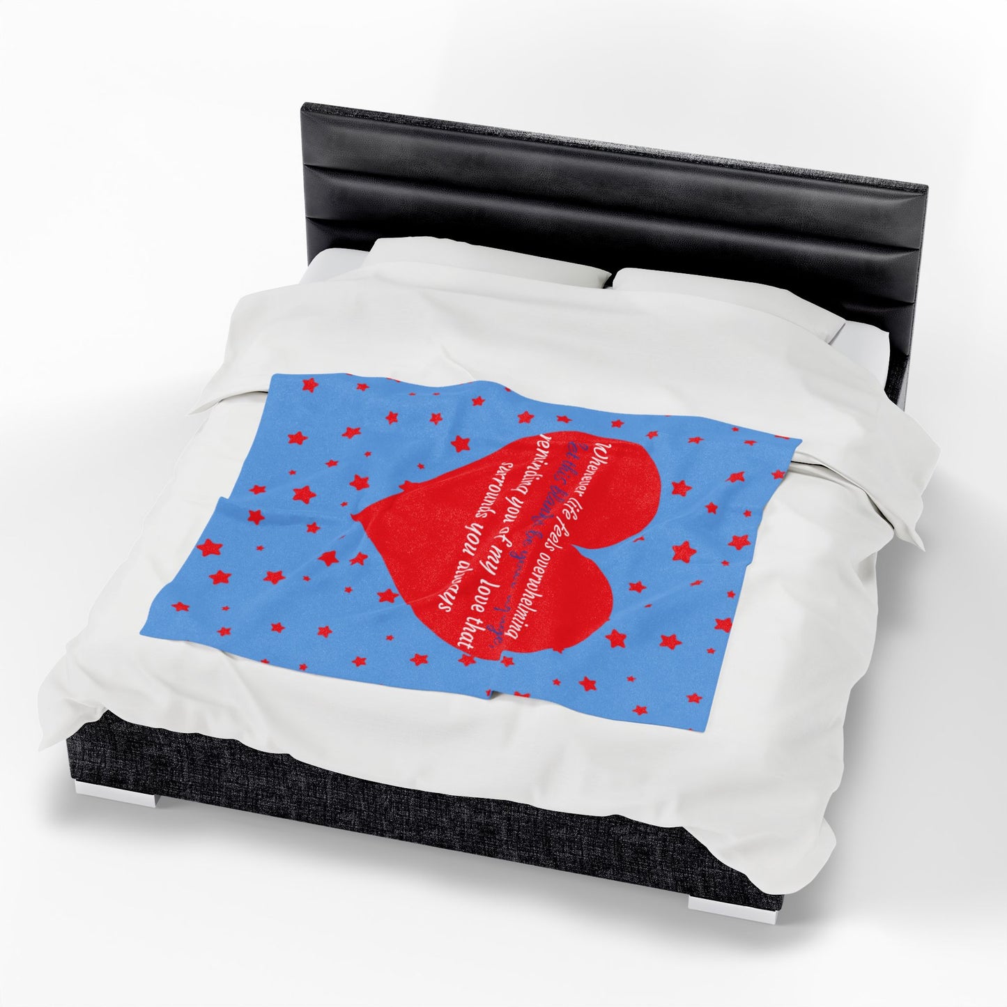 Heart Message Plush Blanket — 'Whenever life feels overwhelming…' Comfort Throw for Loved Ones