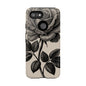 Black Rose Phone Case, Tough Cases with Floral Design, Elegant Tech Accessory, Gift for Flower Lovers, Stylish Protection