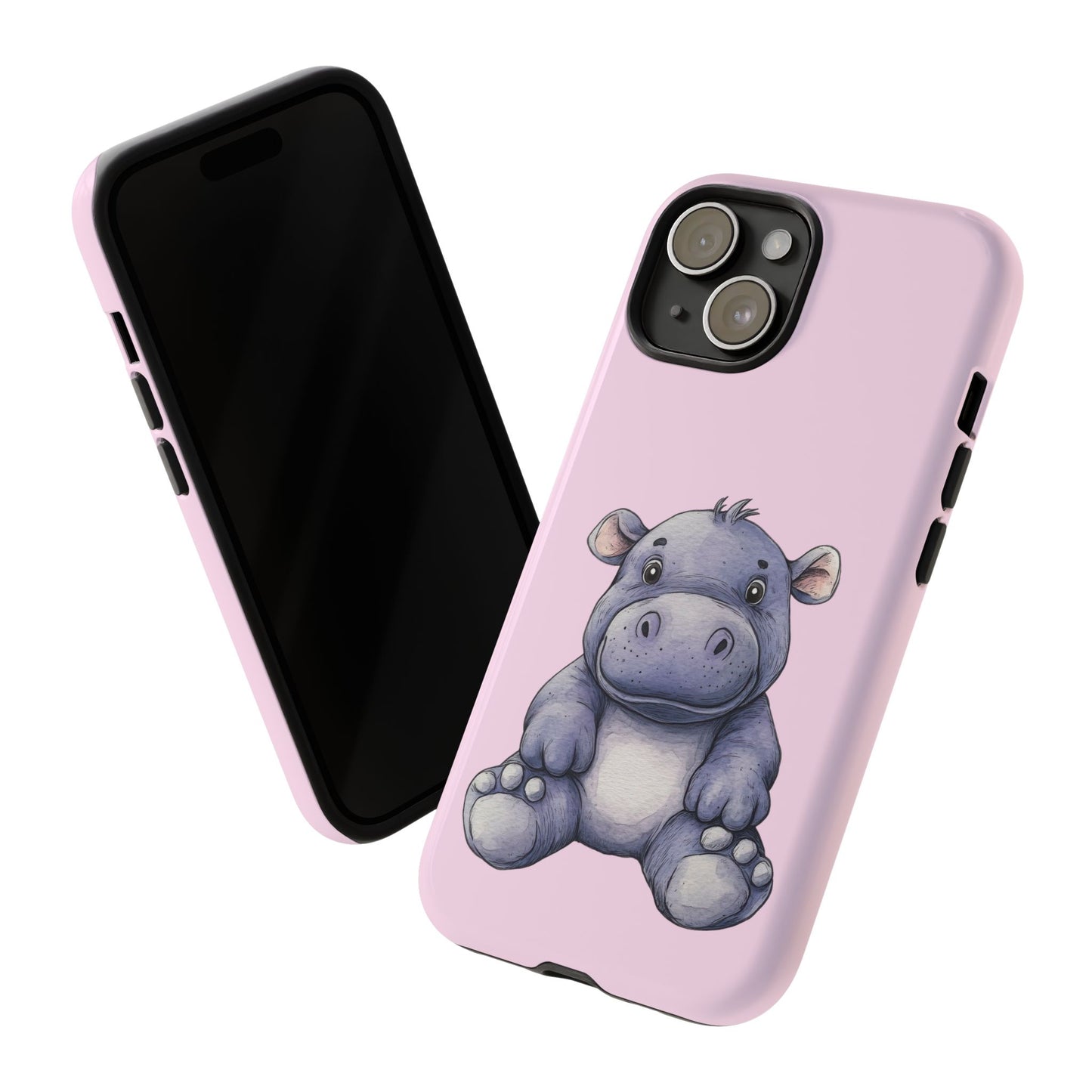 Cute Hippo Phone Case - Tough Cases, Animal Phone Cover, Kawaii Accessories, Gifts for Kids, Unique Tech Gear