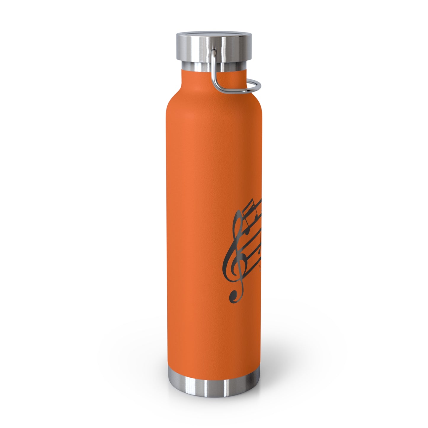22oz Insulated Water Bottle — Red Musical Notes Stainless Steel Vacuum Bottle