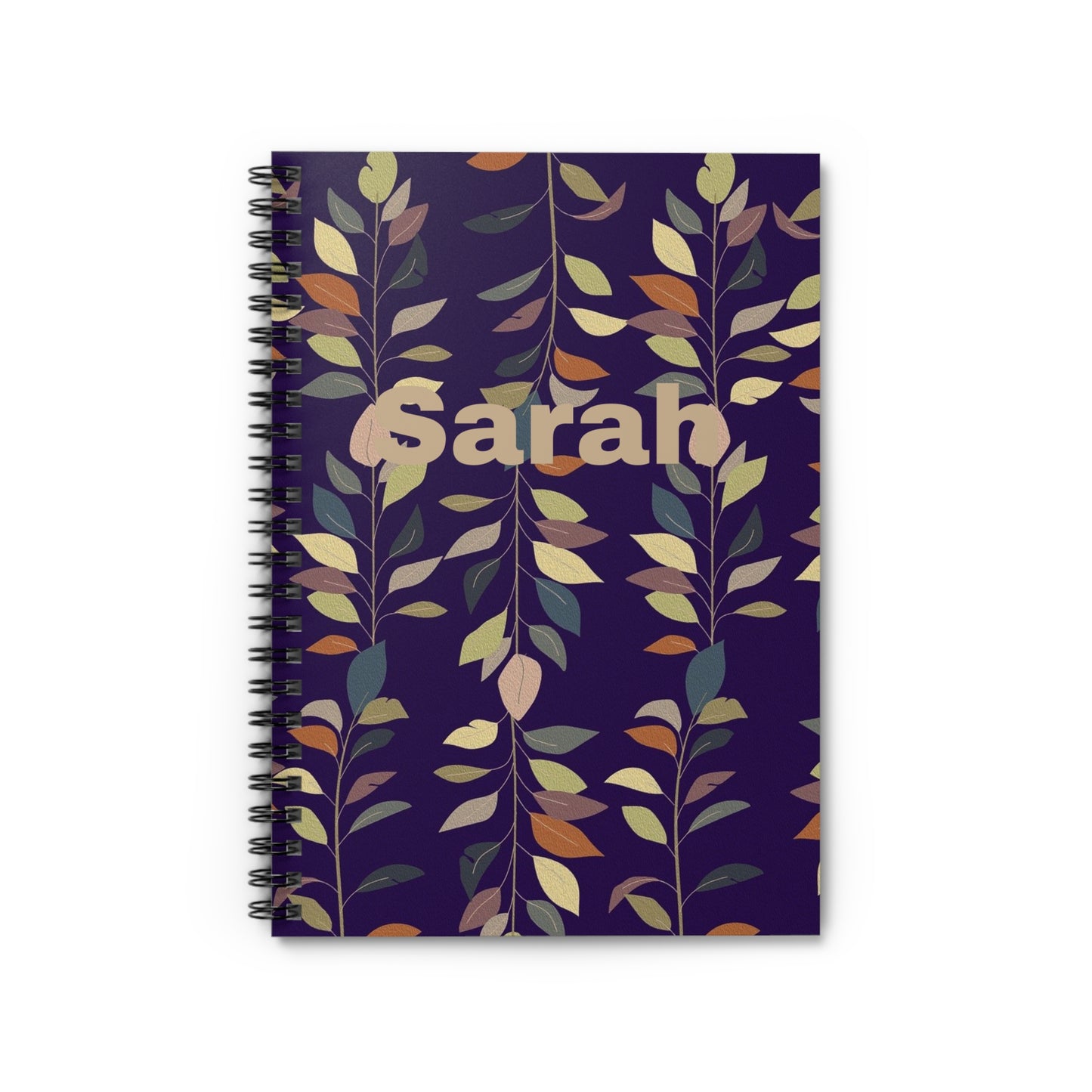 Custom Floral Spiral Notebook for Sarah - Personalized Journal, Stationery Gift, School Supplies, Writing Pad, Planner