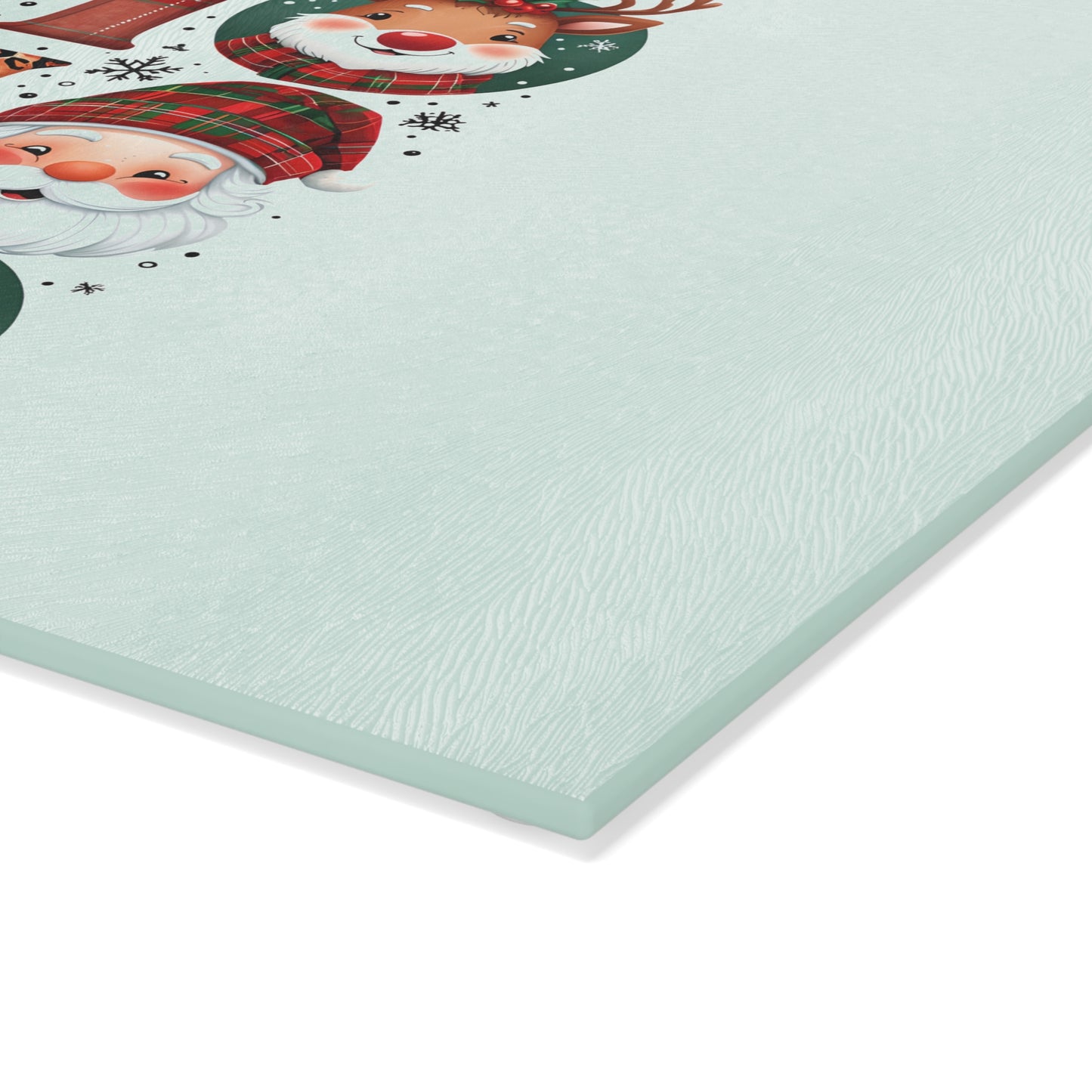 Festive Glass Cutting Board with 'HO HO HO' Design, Holiday Gift, Kitchen Decor, Seasonal Cooking, Christmas Party