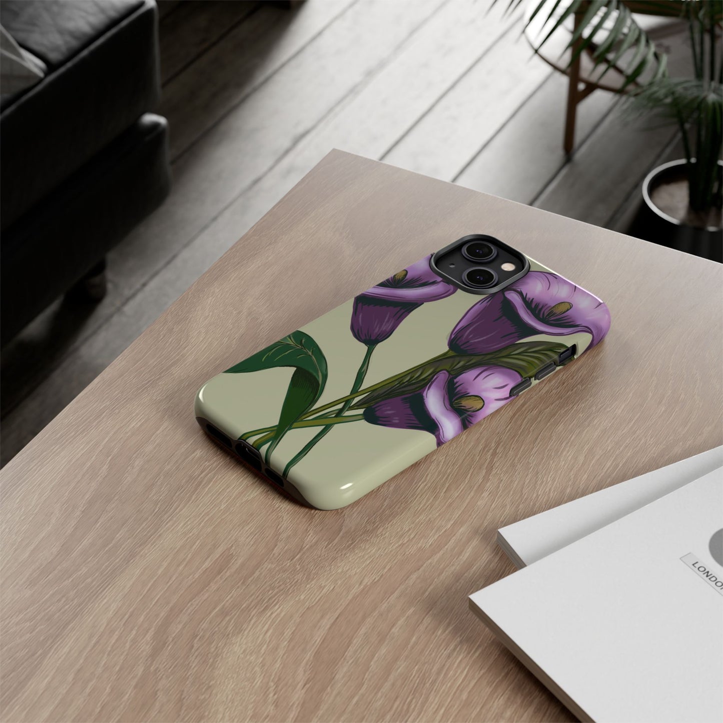 Floral Phone Case - Tough Cases, Purple Flower Design, Cell Phone Accessories, Gift for Her, Nature Lover Essentials