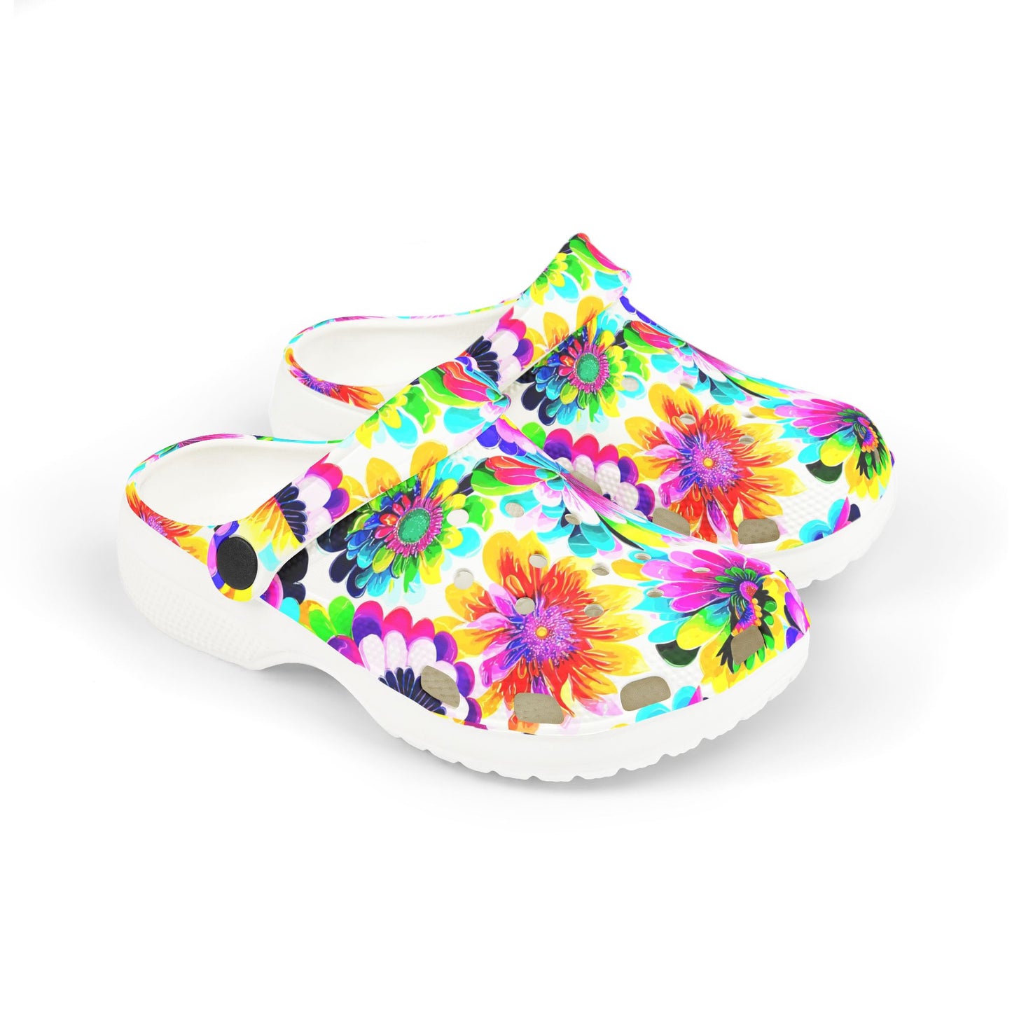 Vibrant Kid's EVA Foam Clogs - Colorful Floral Design, Perfect for Spring, Everyday Wear, Playdates, Summer Fun, Outdoor Adventures
