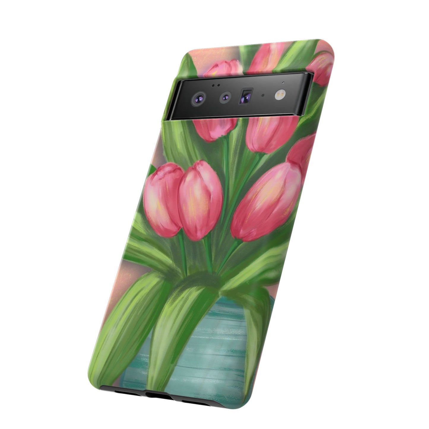 Floral Phone Case with Vibrant Tulips - Tough Cases for Garden Lovers, Spring Gifts, Nature Enthusiasts, Unique Gadget Accessories, [...]