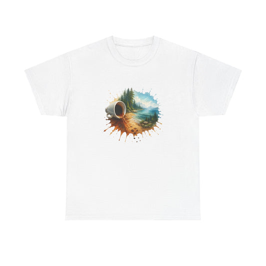 Nature-Inspired Unisex Heavy Cotton Tee, Casual Outfit, Gift for Nature Lovers, Camping Apparel, Outdoor Adventure Shirt