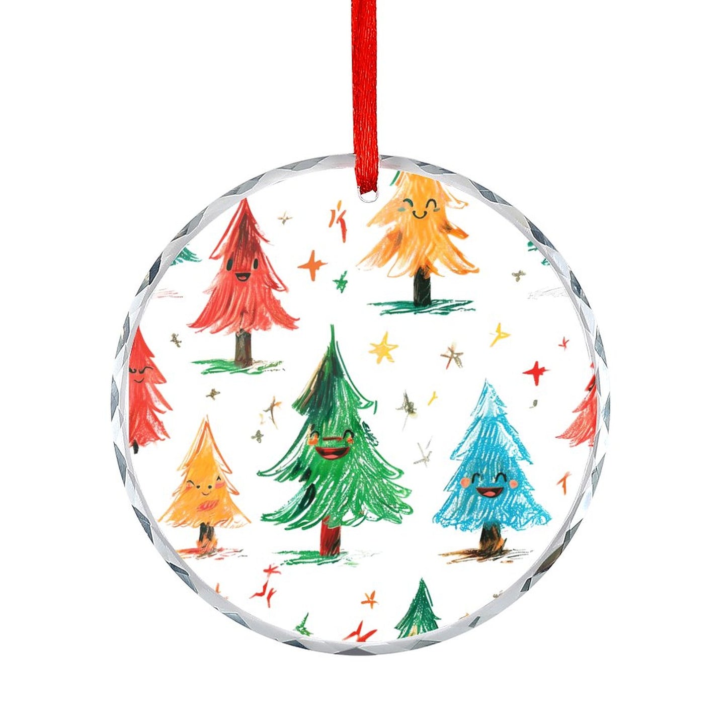 Glass Circular Ornament Pendant