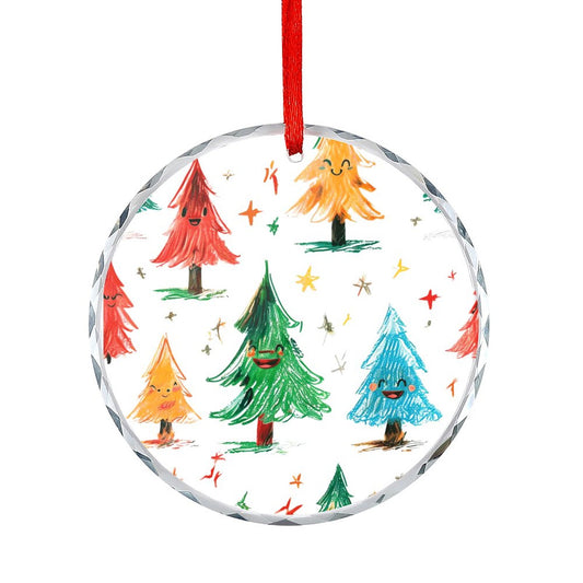 Glass Circular Ornament Pendant