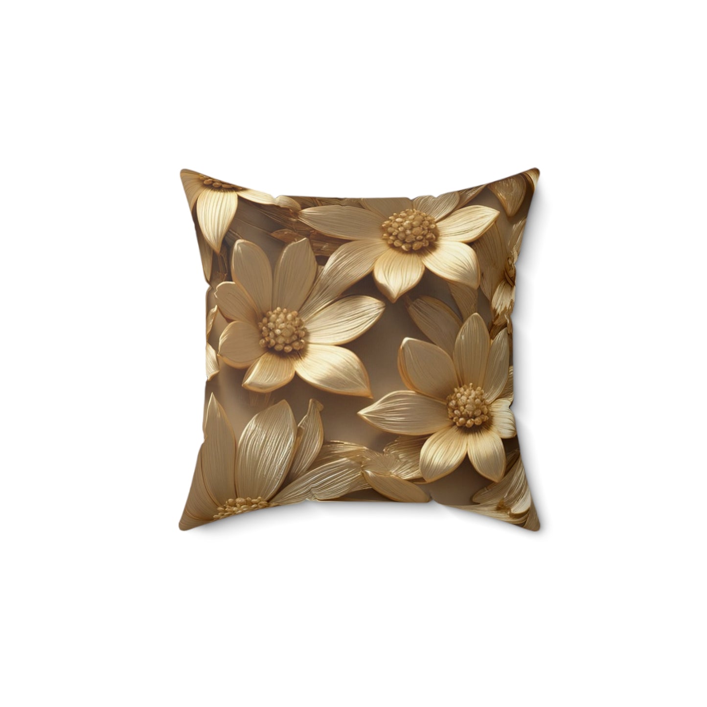 Elegant Floral Square Pillow for Cozy Home Decor, Boho Accent Pillow