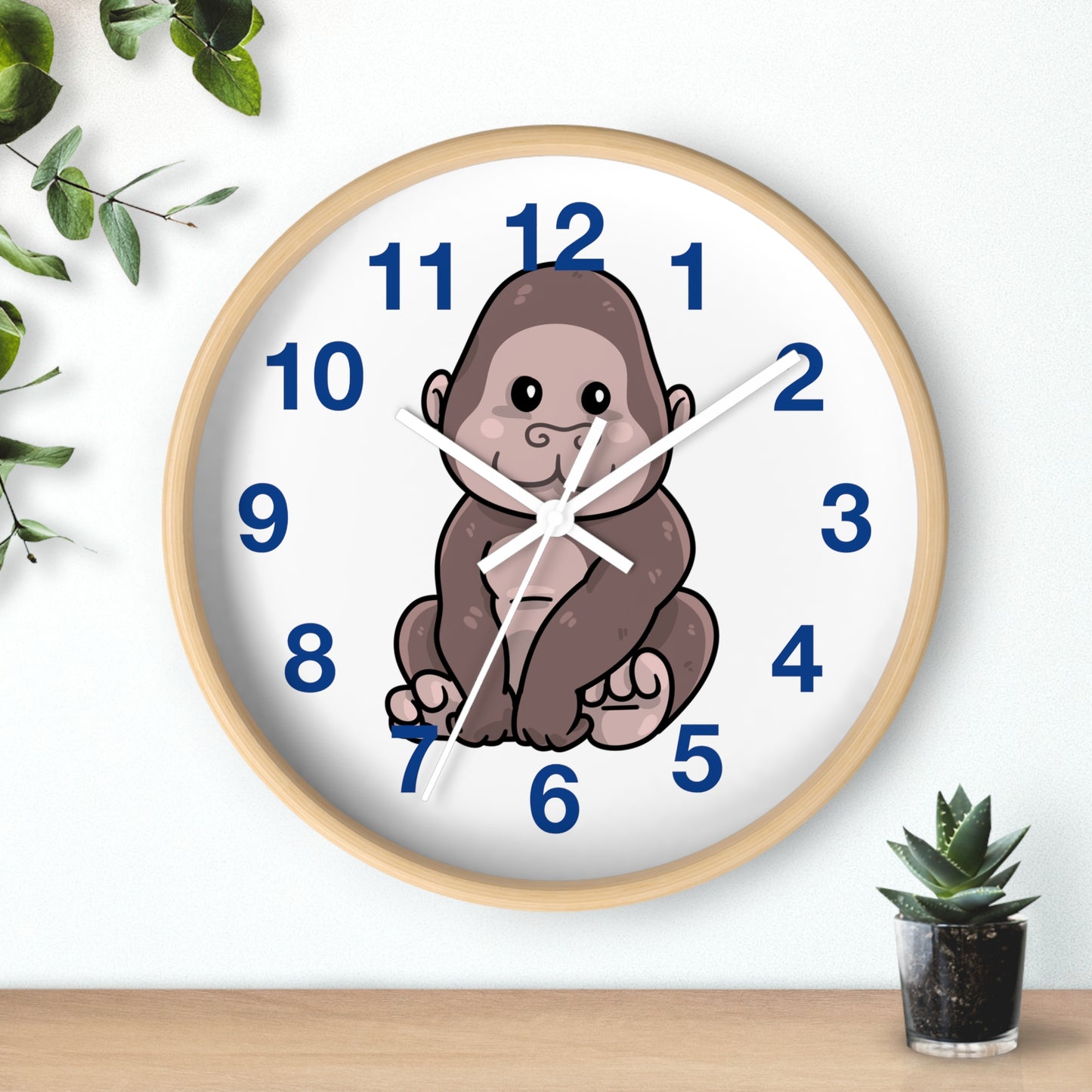 Cute Gorilla Wall Clock - Kid's Room Decor, Playroom Wall Art