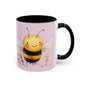 Cute Bee Accent Coffee Mug for Nature Lovers, Fun Bee Design, Gift for Friends, Bee Themed Kitchenware, Bee Lover's Mug
