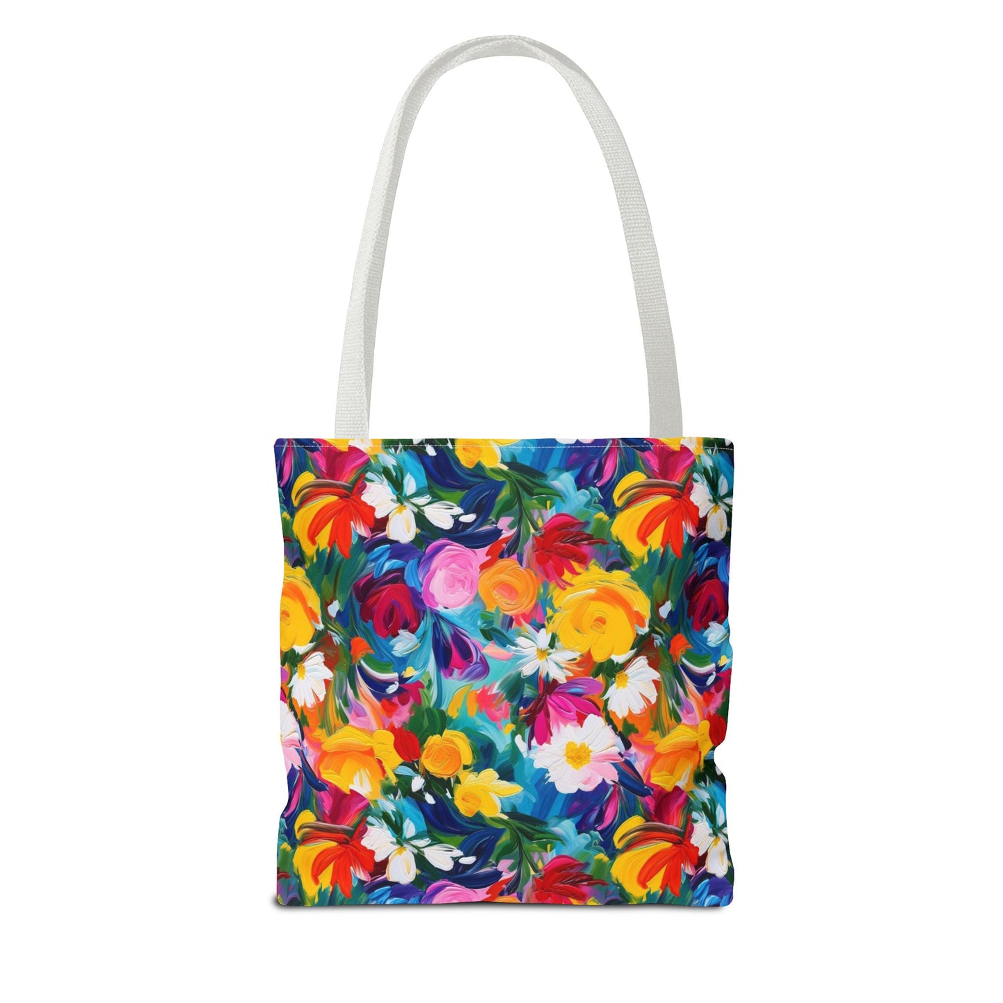 Colorful Floral Tote Bag — Vibrant All-Over Print Shopper