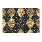 Elegant Area Rug with Gold and Black Pattern