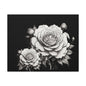Monochrome Rose Canvas Print — Black & White Floral Wall Art