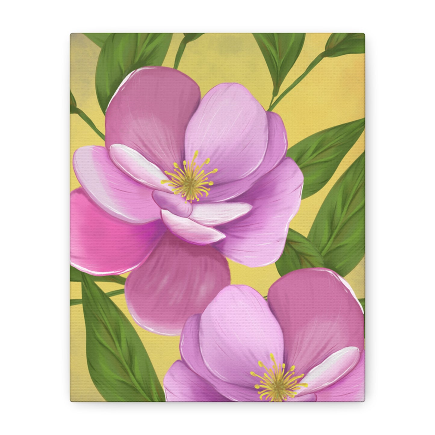 Matte Canvas, Stretched, 1.25" Tulips Pink and Purple Flowers