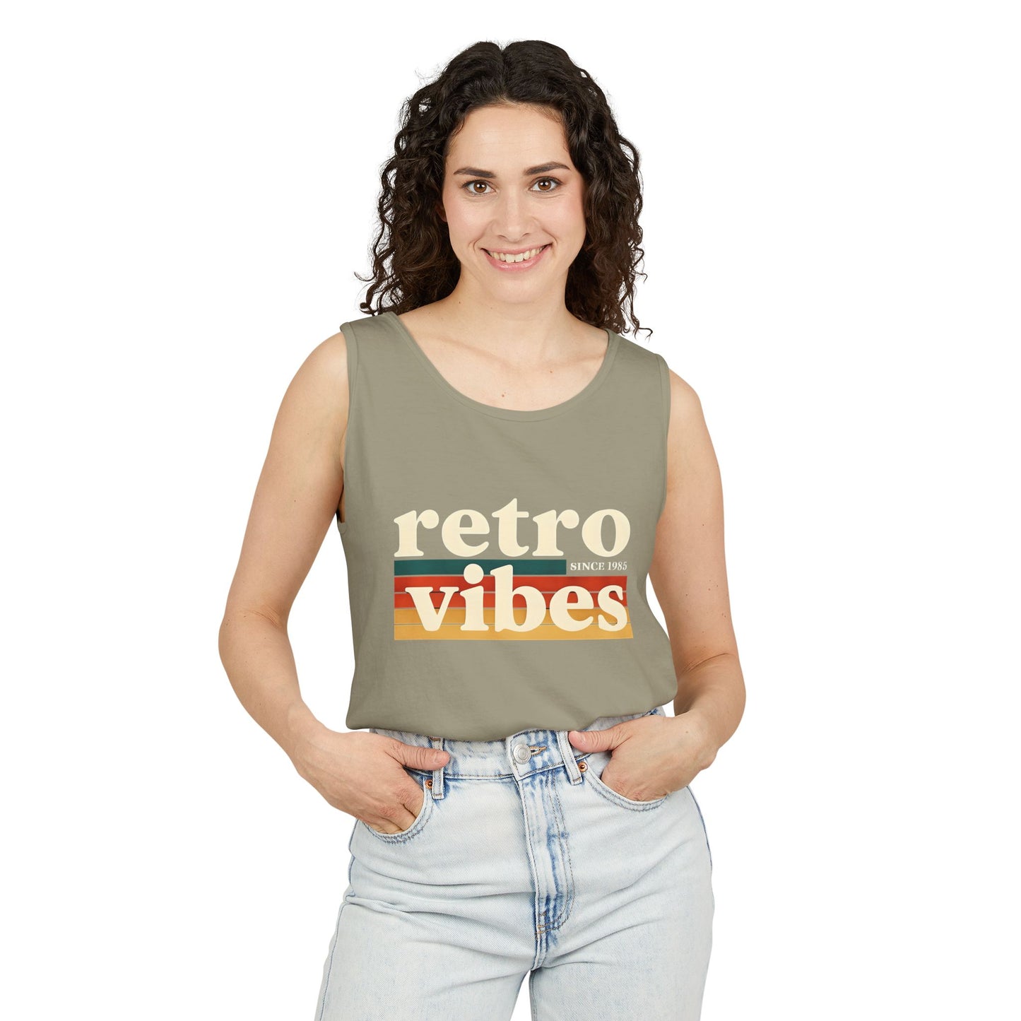 Retro Vibes Tank Top - Unisex Summer Apparel, Casual Wear, Beach Attire, Vintage Style, Gift for Friends