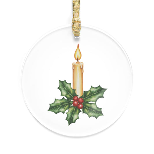 Holiday Candle Acrylic Ornaments - Christmas Decor, Tree Ornaments, Gift Tags, Winter Celebrations, DIY Crafts