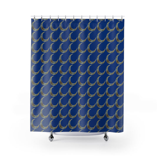 Celestial Moon Shower Curtain, Bohemian Bathroom Decor, Moon Phases, Astrology Gift, Lunar Theme, Unique Shower Drapery
