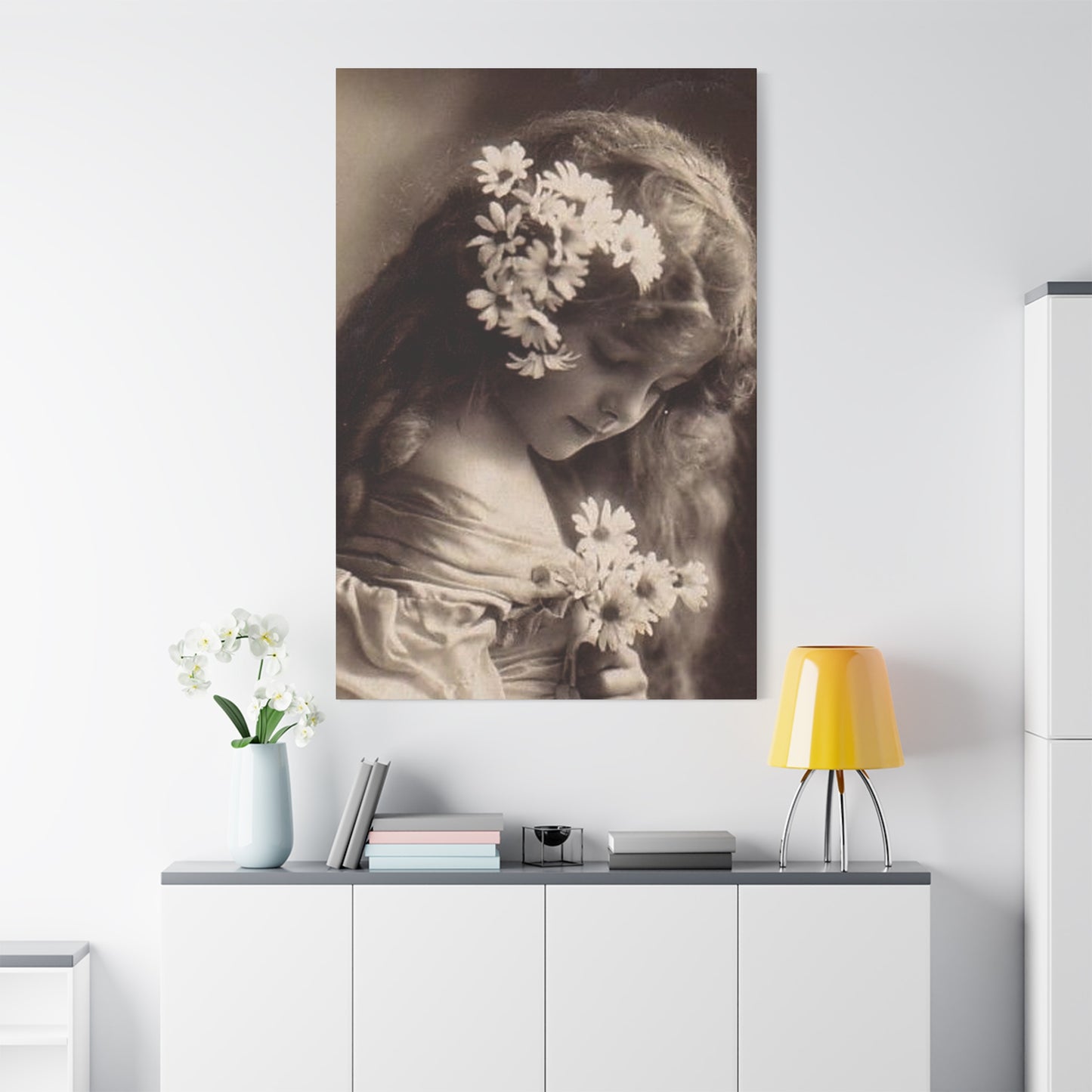 Vintage Floral Portrait Canvas