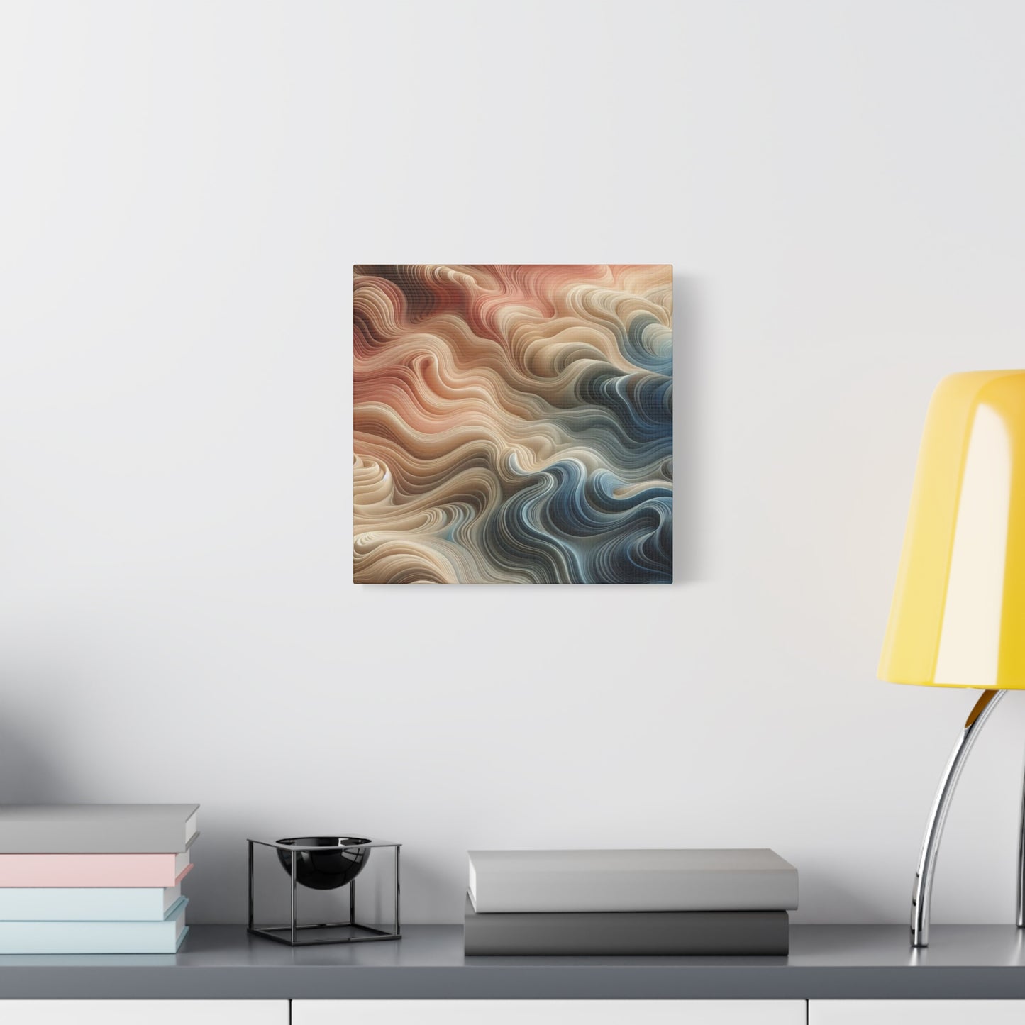 Abstract Swirl Matte Canvas Wall Art — Fluid Earth Tones, Stretched 1.25"