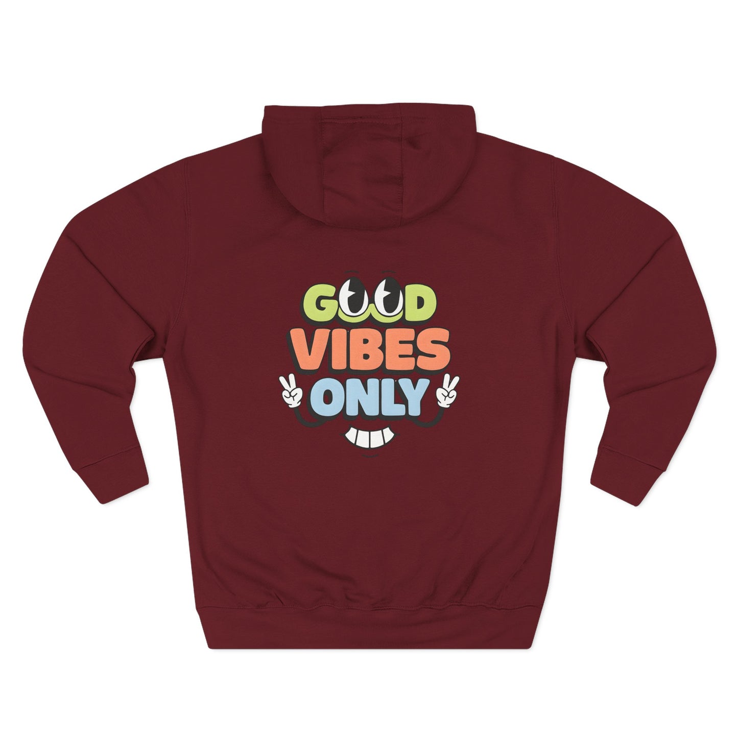 Good Vibes Only Fleece Hoodie for Positive Energy Lovers, Motivational Comfort, Chill Attire, Casual Wear, Gift for Friends