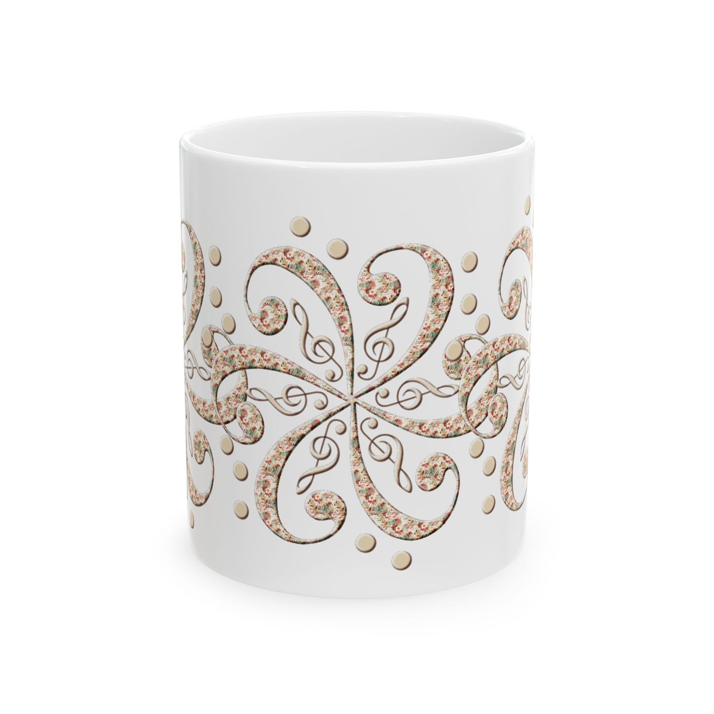 Musical Swirl Ceramic Mug - Perfect Gift for Music Lovers, Coffee Lover Unique Kitchen Decor, Relaxing Tea Time