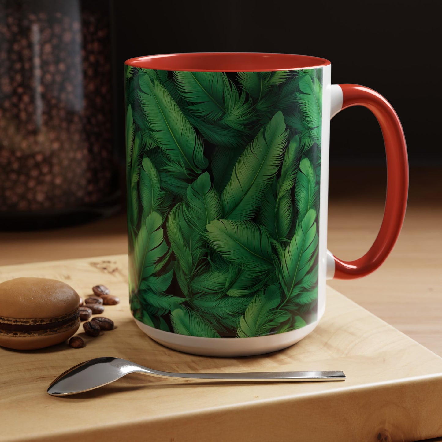 Tropical Leaf Coffee Mug - Green Botanical Drinkware, Ideal Gift for Nature Lovers, Home Decor, Tropical Theme, Eco-Friendly Beverage