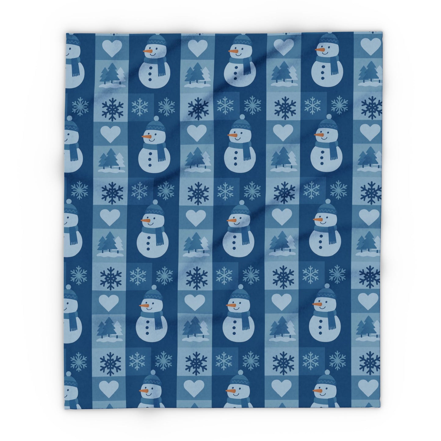 Cozy Snowman Fleece Blanket - Winter Decor, Holiday Gift, Couch Cover, Christmas Throw, Plush Blanket