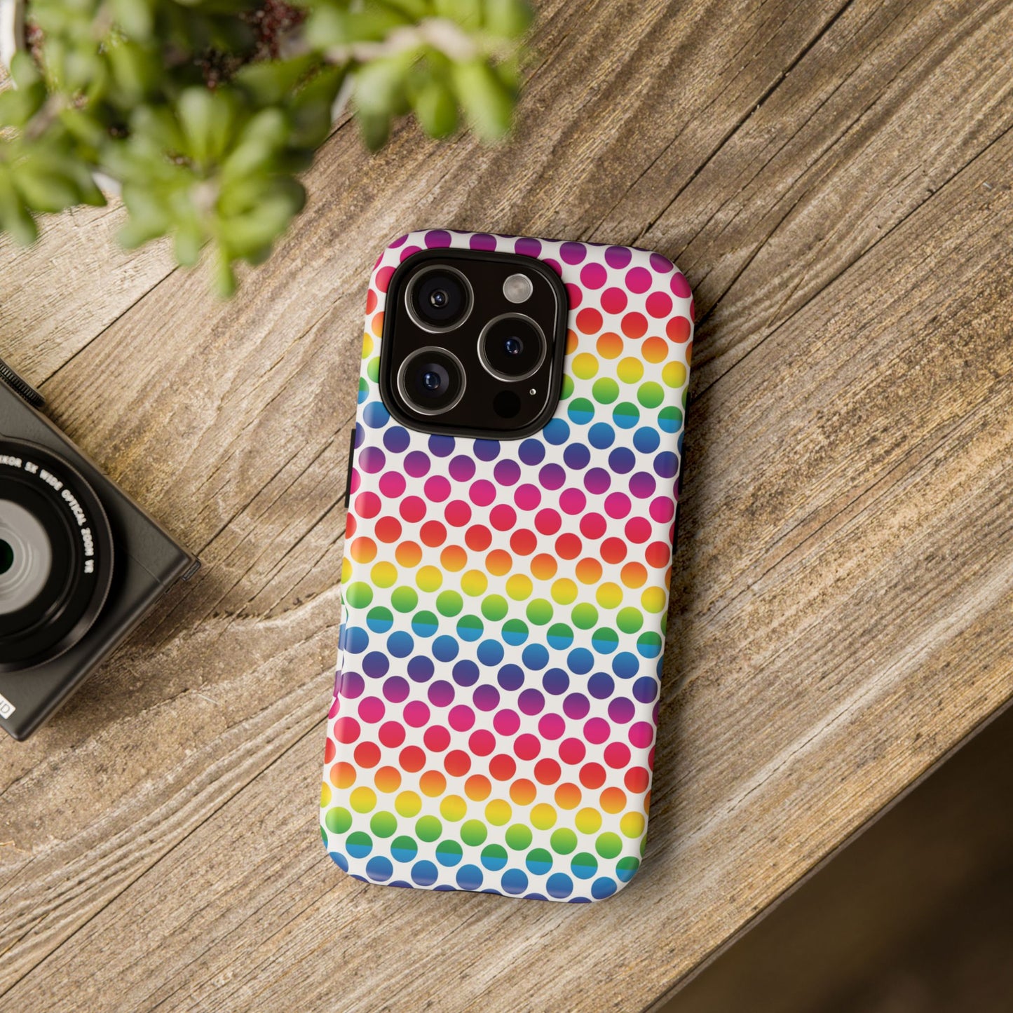 Rainbow Dot Phone Case, Colorful Phone Cover, Fun Phone Accessory, Gift for Friends, Trendy Mobile Case