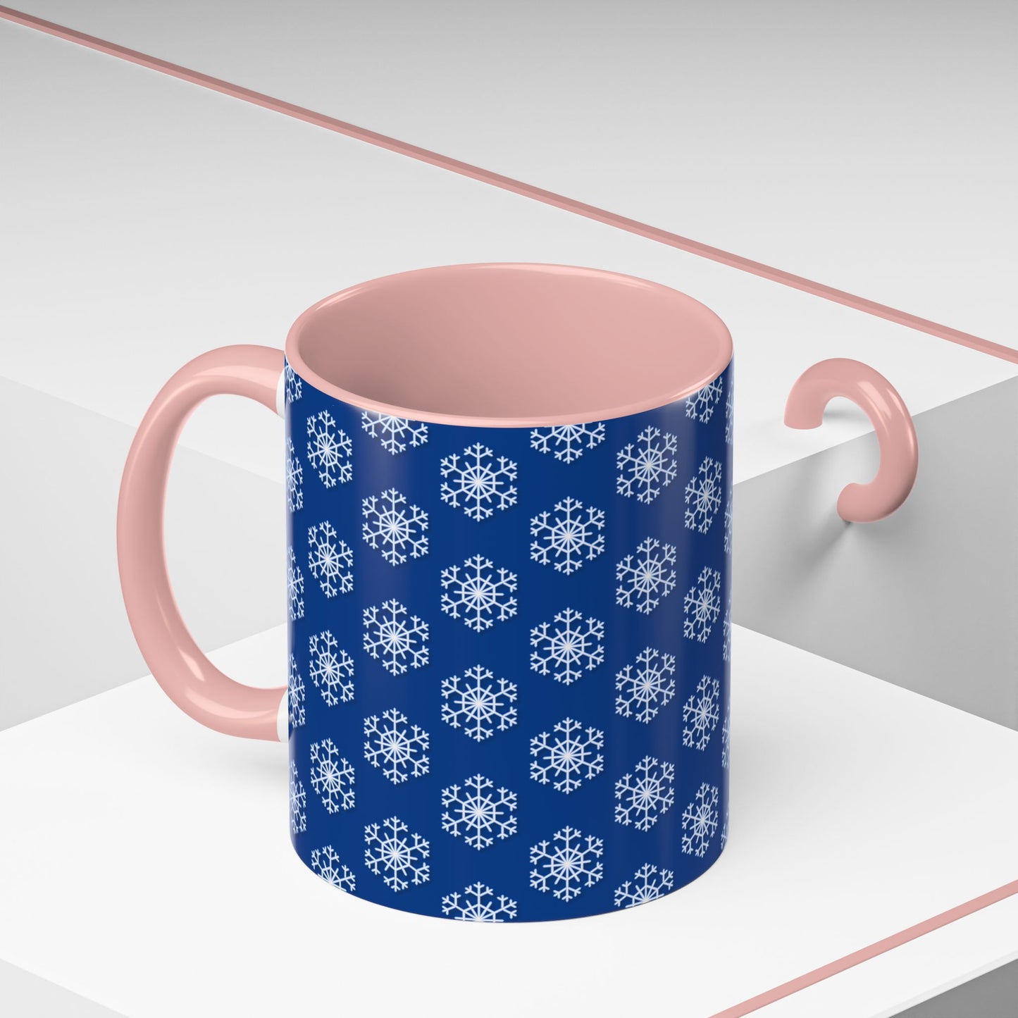 Blue Snowflake Accent Coffee Mug for Winter, Holiday Gift, Cozy Drinkware, Festive Kitchen Decor, Mug for Coffee Lovers, Tea Time Essential