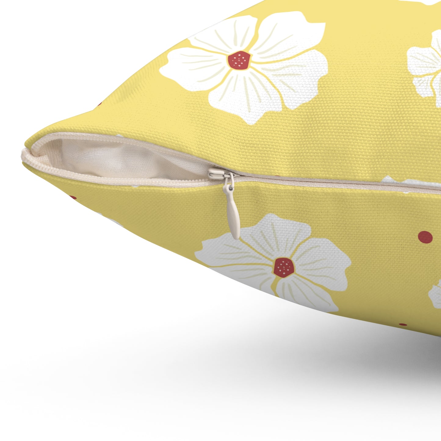 Floral Yellow Square Pillow – Cozy Home Decor, Gift for Her, Spring Accent, Mother's Day, Tropical Vibe