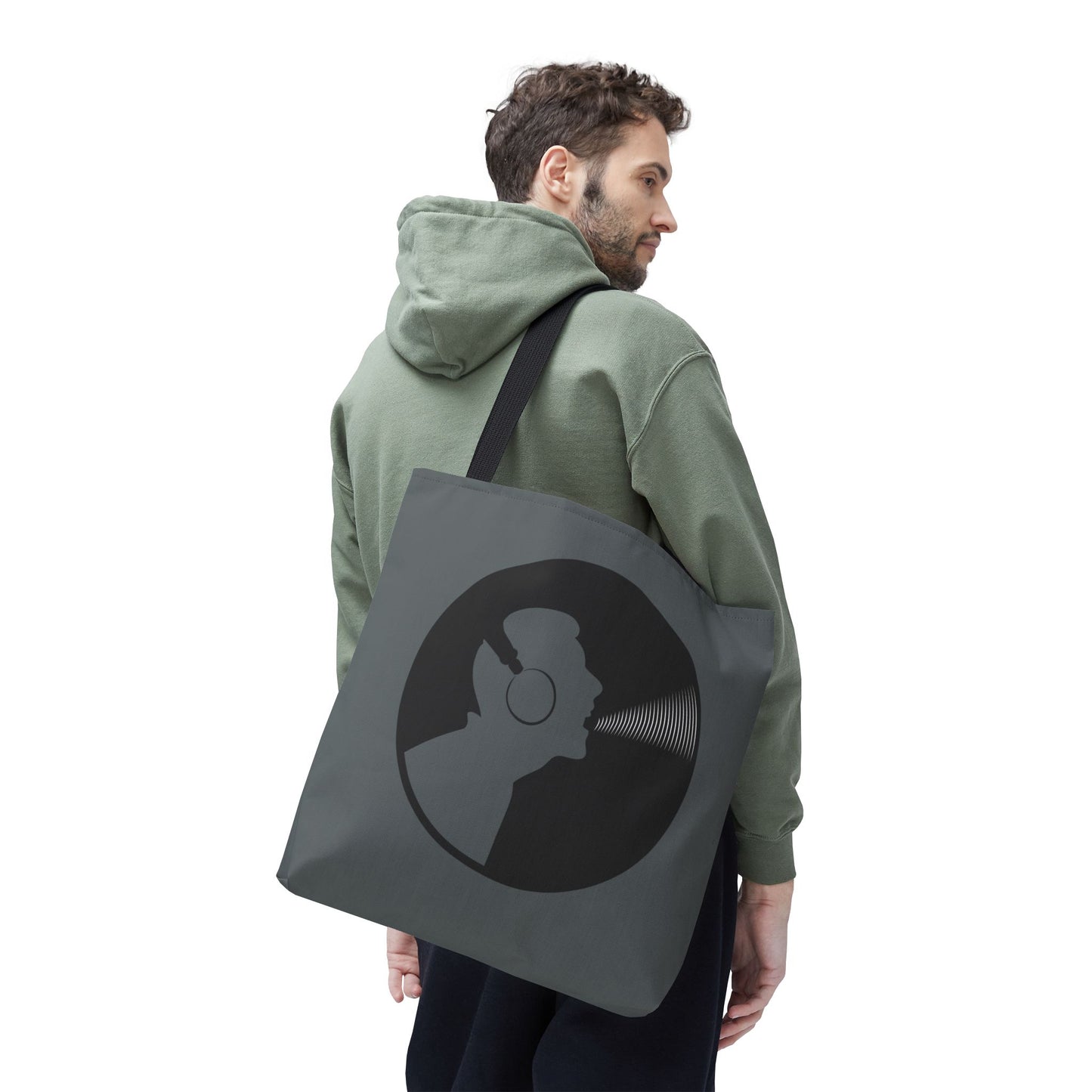 Music Lover's Tote Bag, Stylish Bag for Vinyl Enthusiasts, Gift for Music Lovers, Unique Shopping Tote, Record Player Accessory