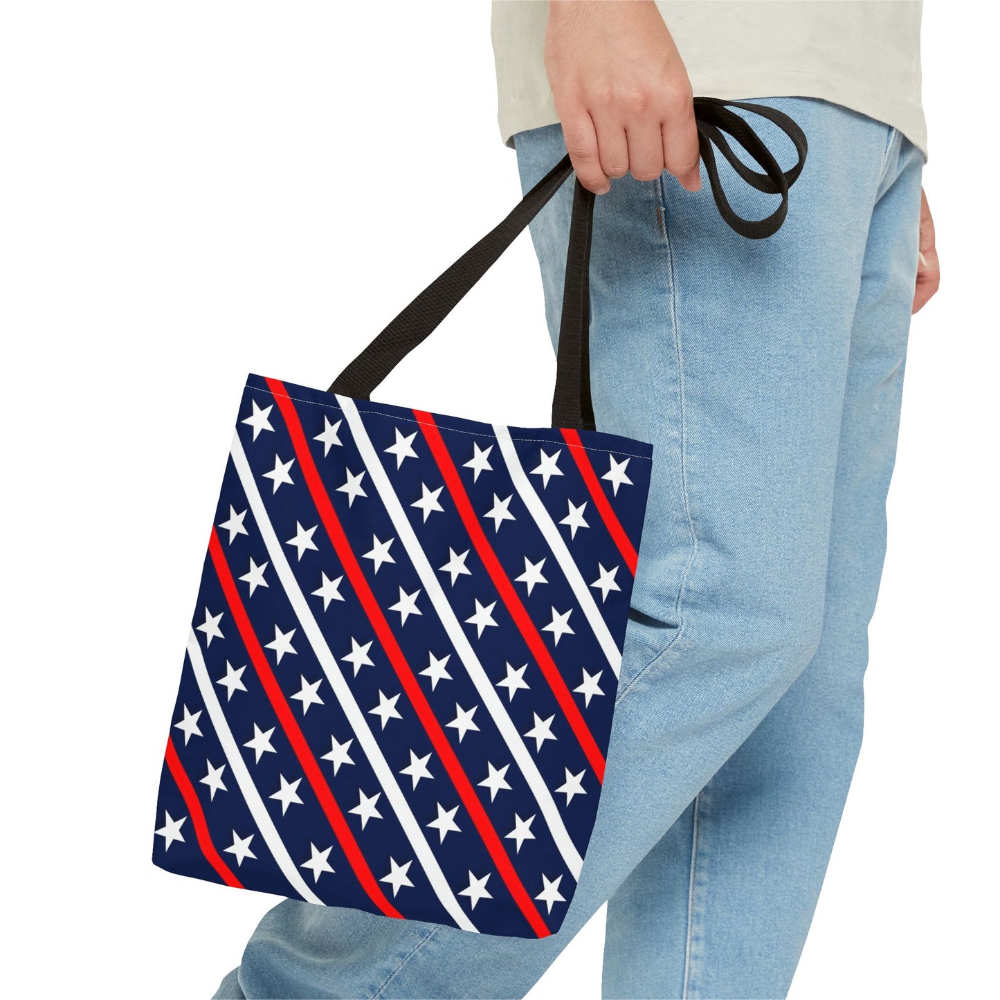 Patriotic Tote Bag, USA Flag Inspired, Star Patterned Purse, Summer BBQ, Independence Day, Memorial Day, Everyday Use