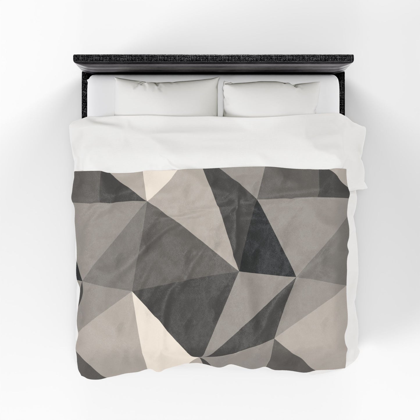 Cozy Geometric Velveteen Plush Blanket | Soft Throw for Home Decor, Gift for Homeowners, Minimalist Design, Perfect for Cozy Nights