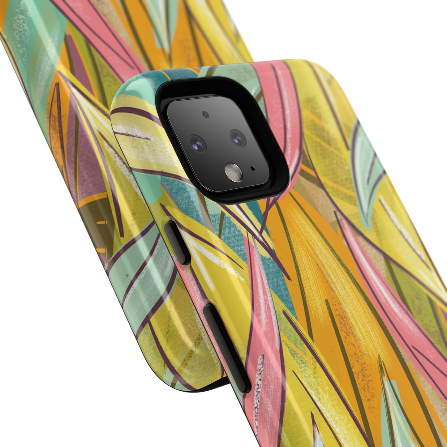 Vibrant Phone Case with Colorful Leaf Design, Tough Cases for Nature Lovers, Eco-Friendly Gift, Summer Vibes, Floral Phone Cover