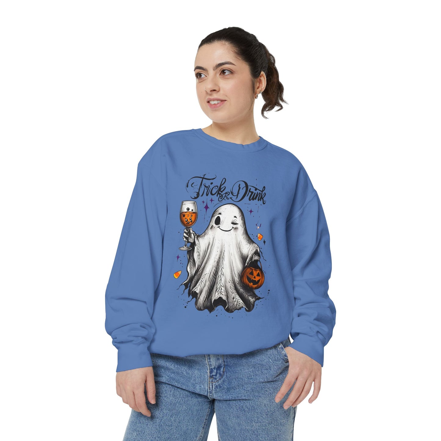 Spooky Ghost Sweatshirt | Trick or Treat Apparel, Halloween Gift, Cozy Unisex Top, Fall Fashion, Casual Wear