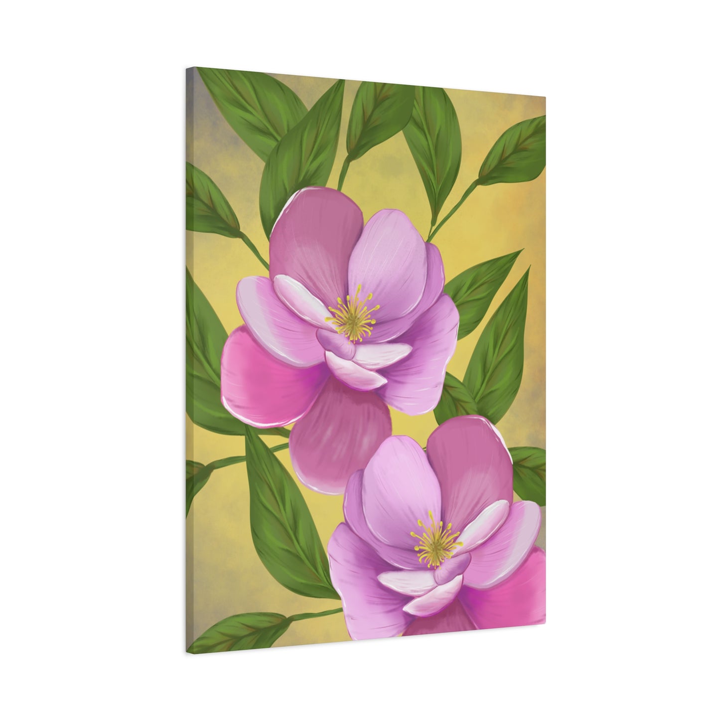 Matte Canvas, Stretched, 1.25" Tulips Pink and Purple Flowers