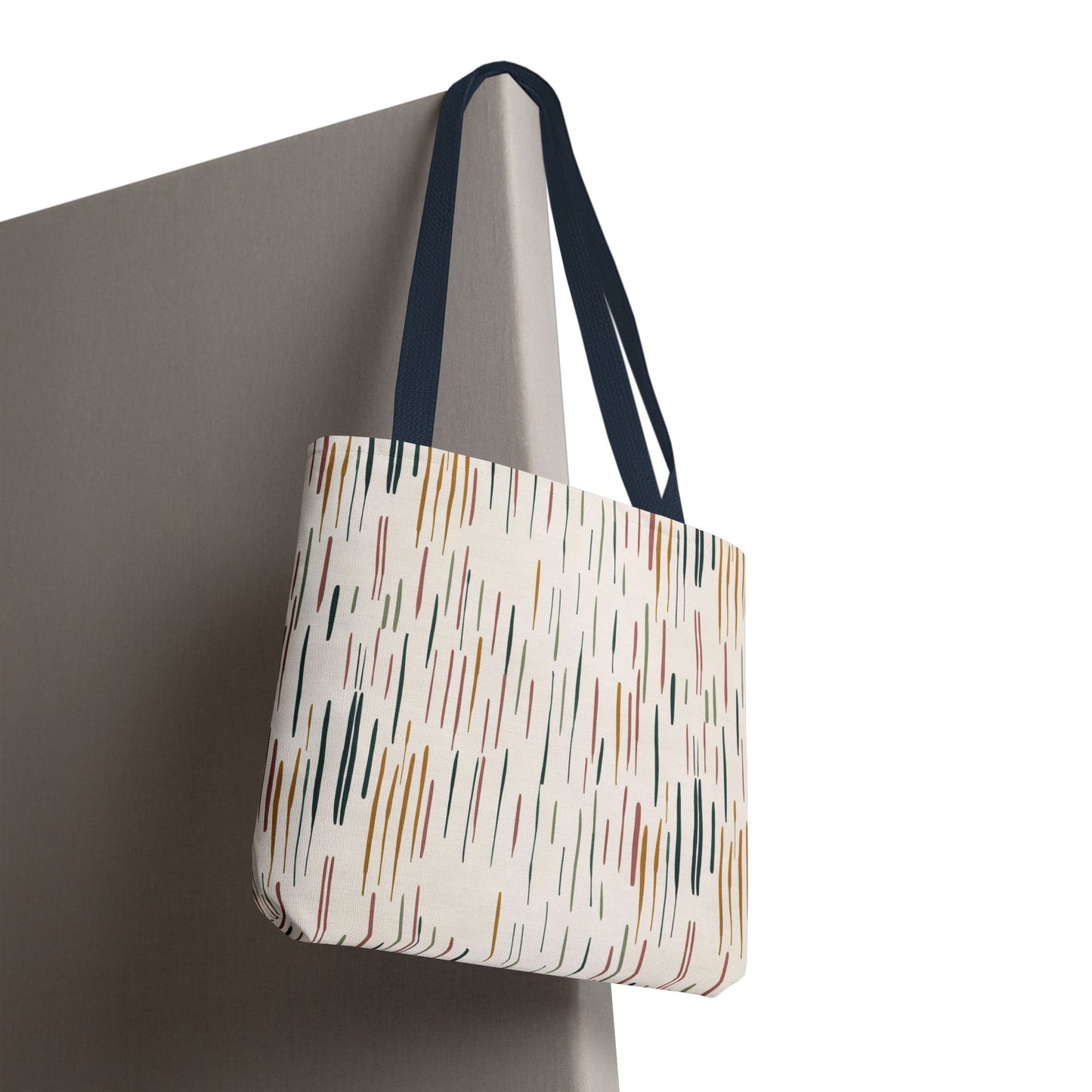 Earth Tones Abstract Stripe Tote Bag — Minimalist Boho Canvas Shopper