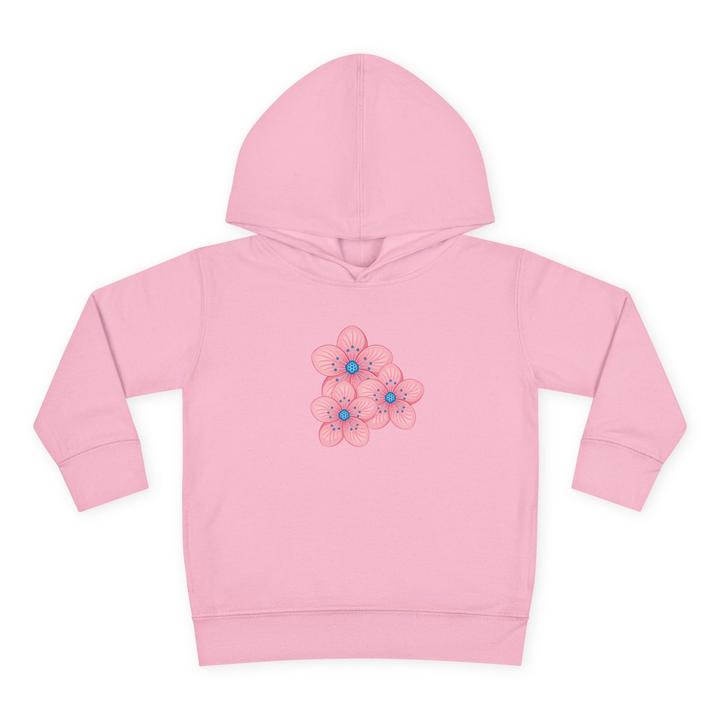 Adorable Toddler Pullover Fleece Hoodie with Pink Flower Design, Kids Sweatshirt, Toddler Clothing, Spring Outfit, Cute Gift for Kids