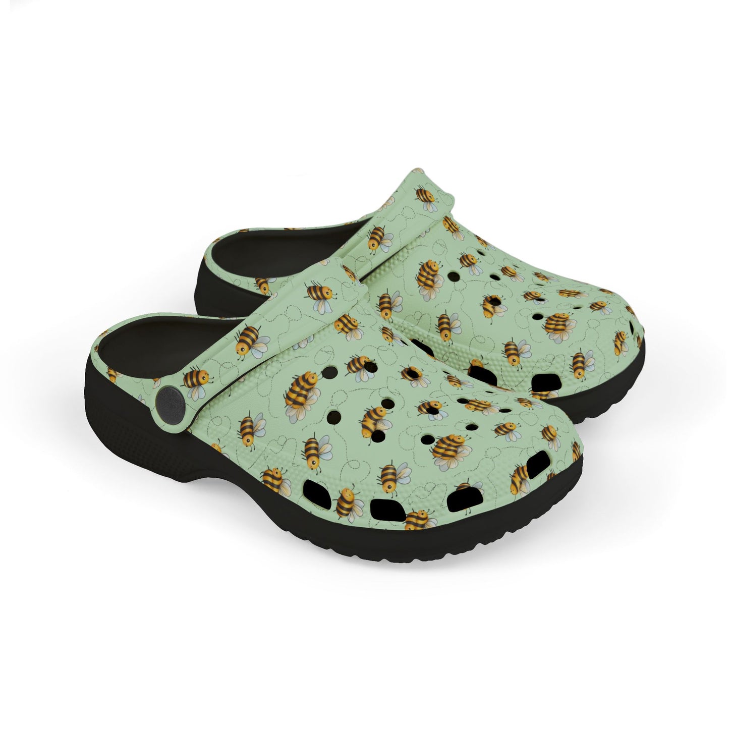 Bee-themed Kid's Clogs, Comfortable Summer Footwear, Playtime Shoes, Outdoor Accessories, Gift for Kids