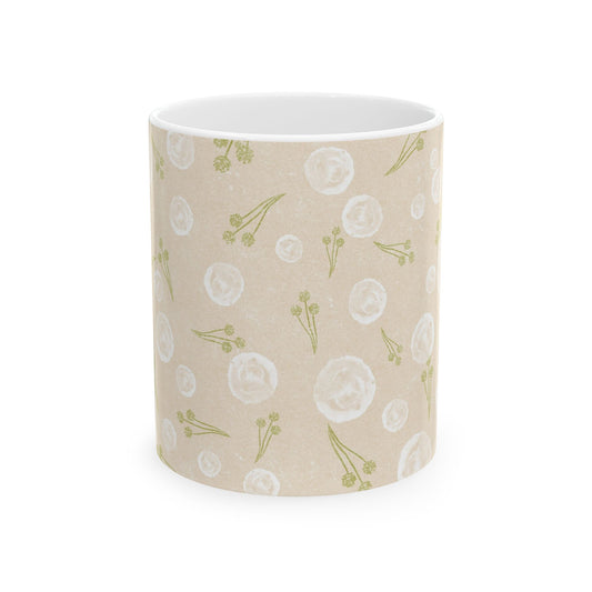 Floral Ceramic Mug - Perfect for Tea or Coffee, Gift for Her, Home Décor, Cozy Vibes, Mothers Day, Birthday